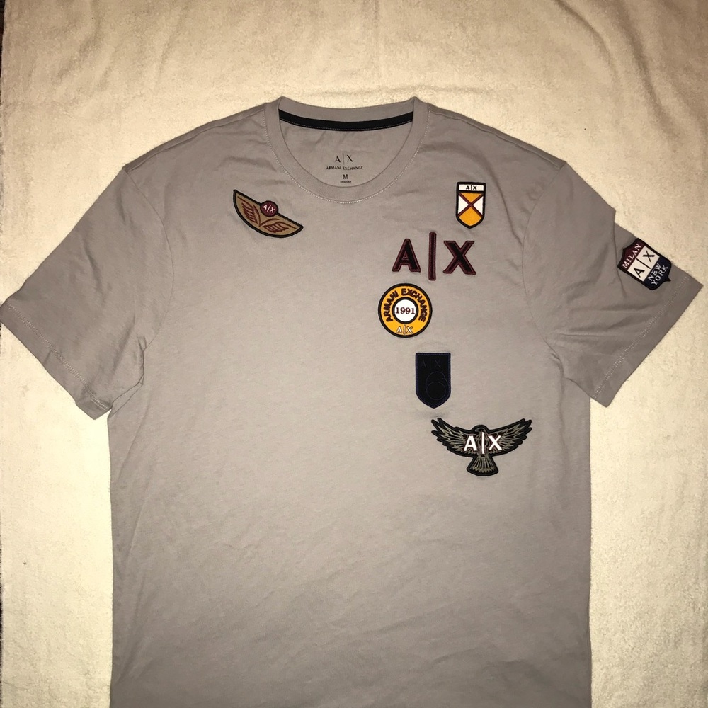 Armani Exchange Men’s Vintage Patch Crew Neck Tee.